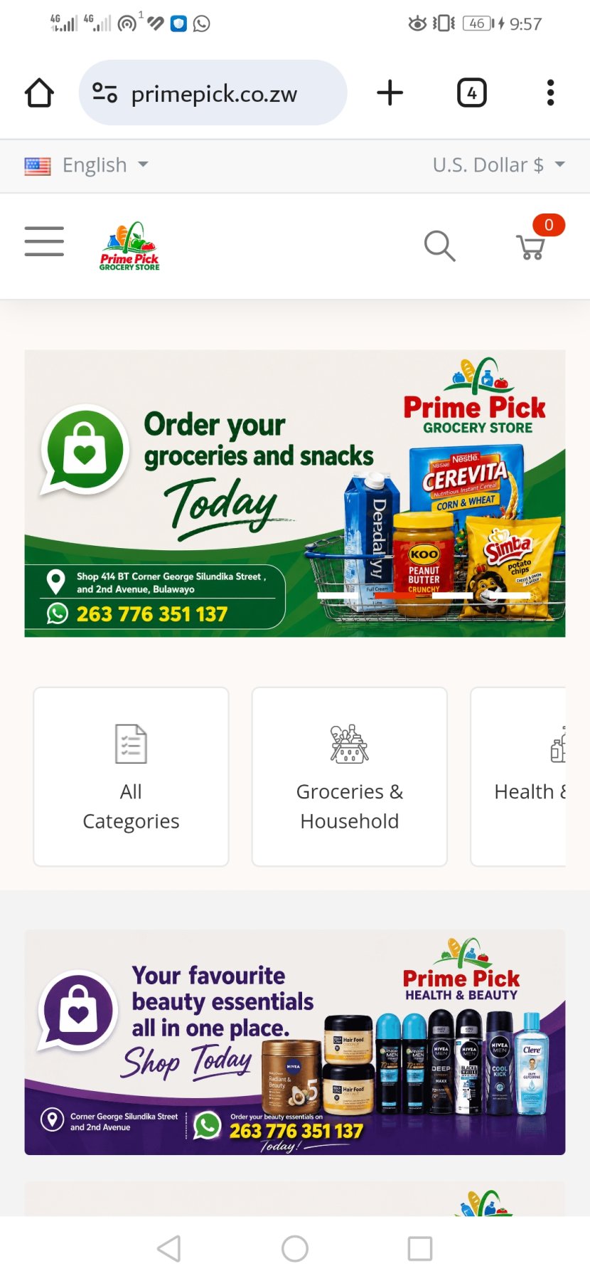 PrimePick Groceries Listings